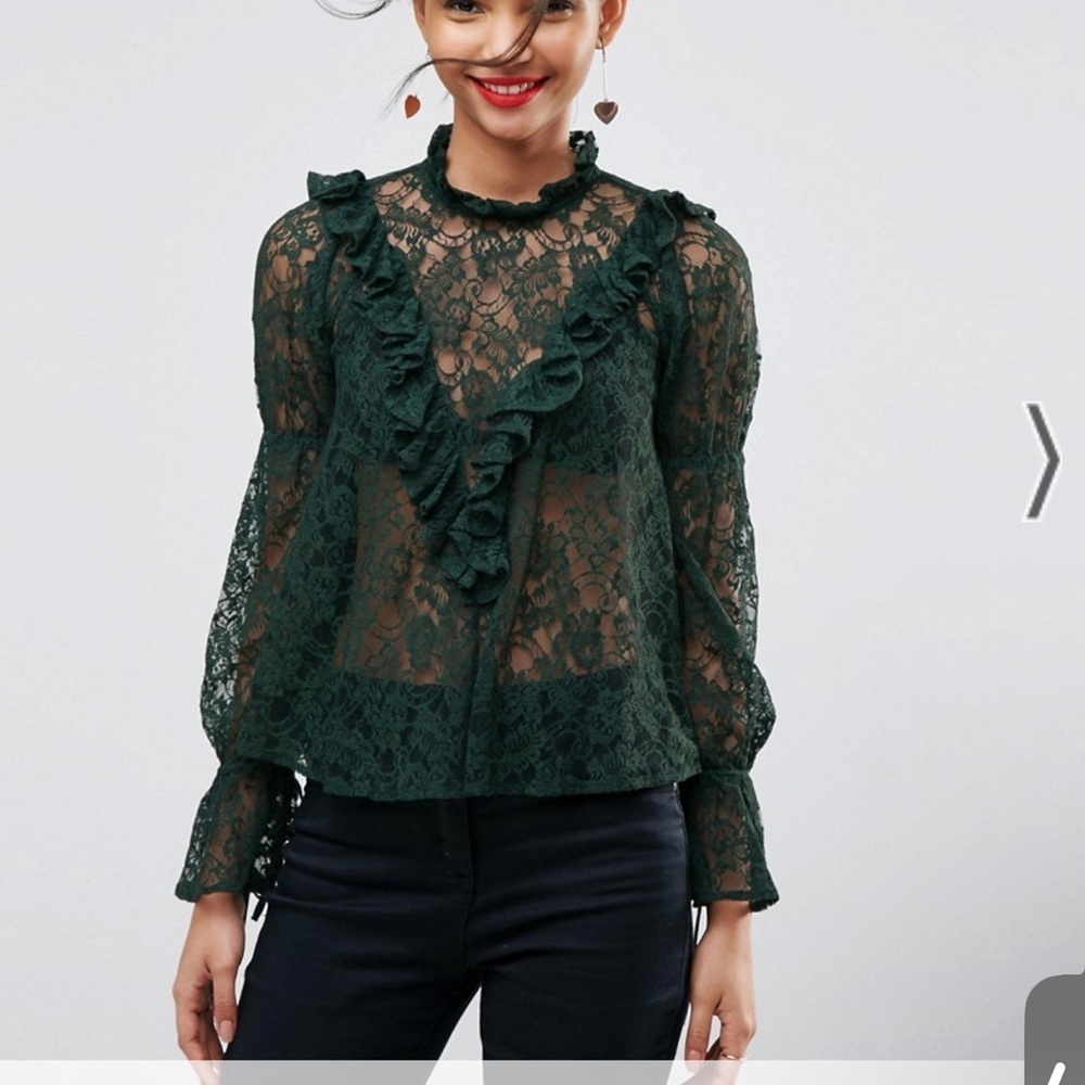 ASOS Ruffle Lace Blouse